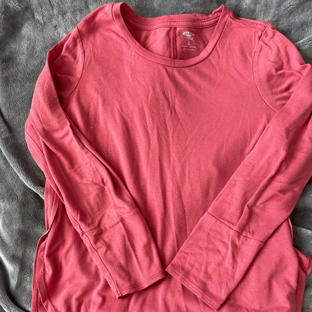 Pink long sleeve shirt top